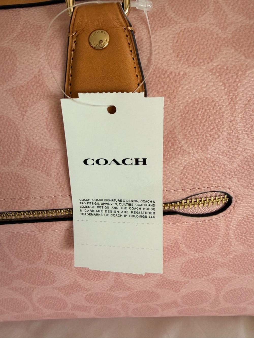 Coach Rowan Large Satchel Bag In Signature Canvas With Charms Powder Pink - Picture 3 of 6